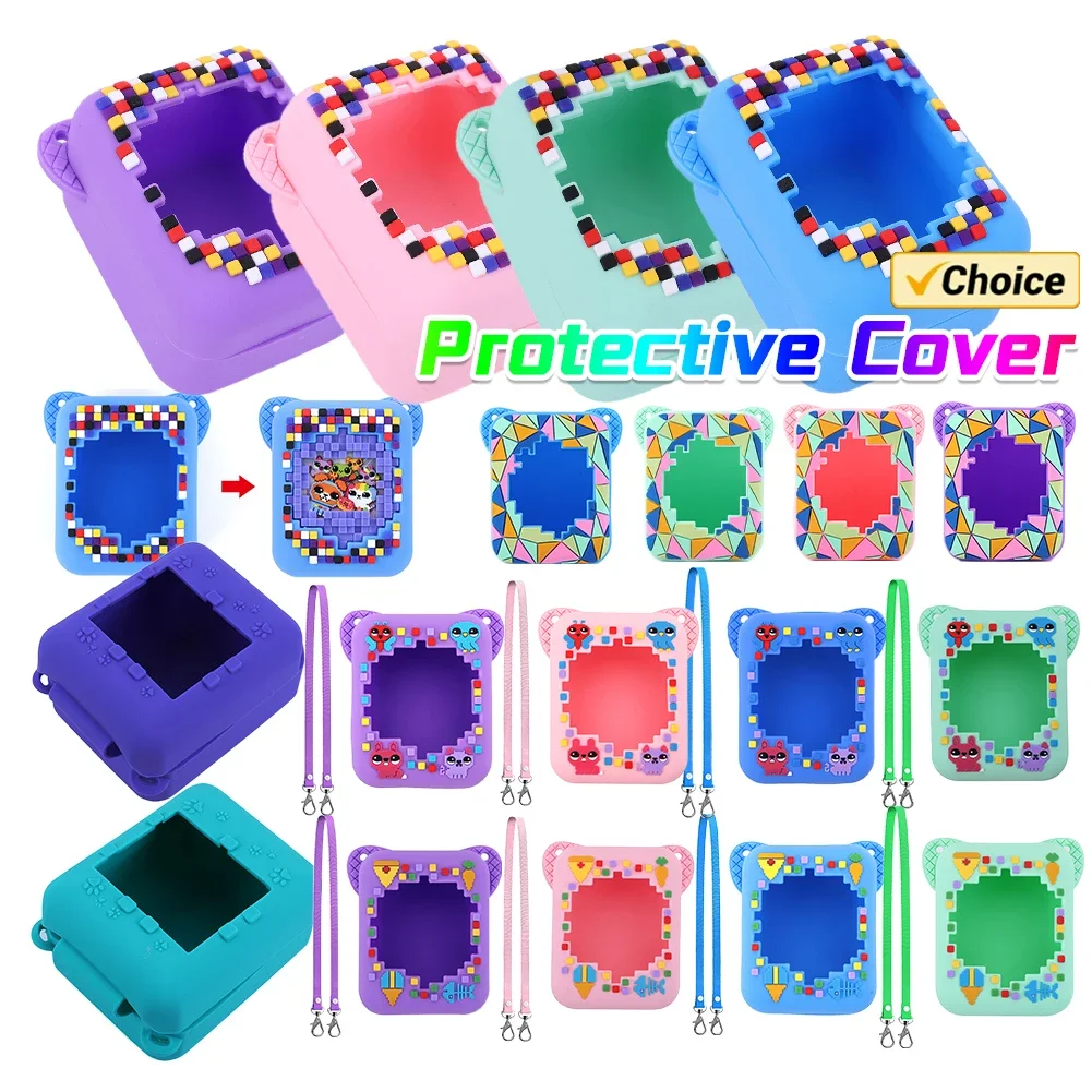 Silicone Cover Case Shockproof Protective Skin Sleeve  Protective Cover with Lanyard for BITZEE Digital Pet Interactive Virtual