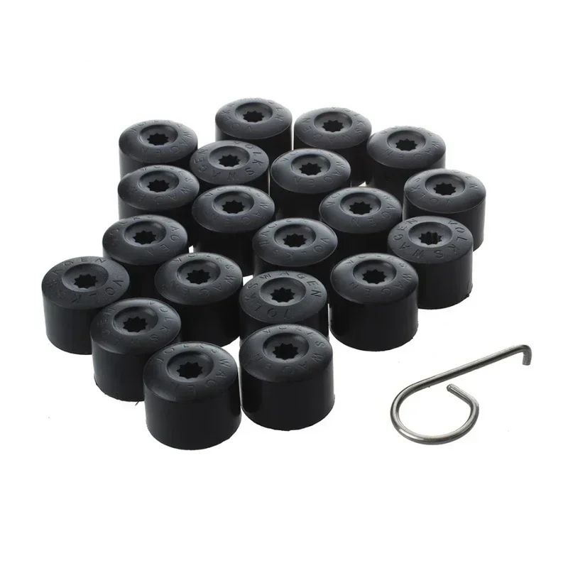 Wheel Hub Covers Wheel Hub Caps Tire Screw Cap Wheel Lug Nut Cover 20Pcs Car Wheel Cover Hub Nut Bolt Covers Cap 17mm Auto Tyre Screws Exterior Protection Accessories For Volkswagen VW Golf MK4
