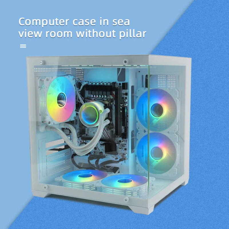 Gaming Computer MATX Cases Tempered Glass Case