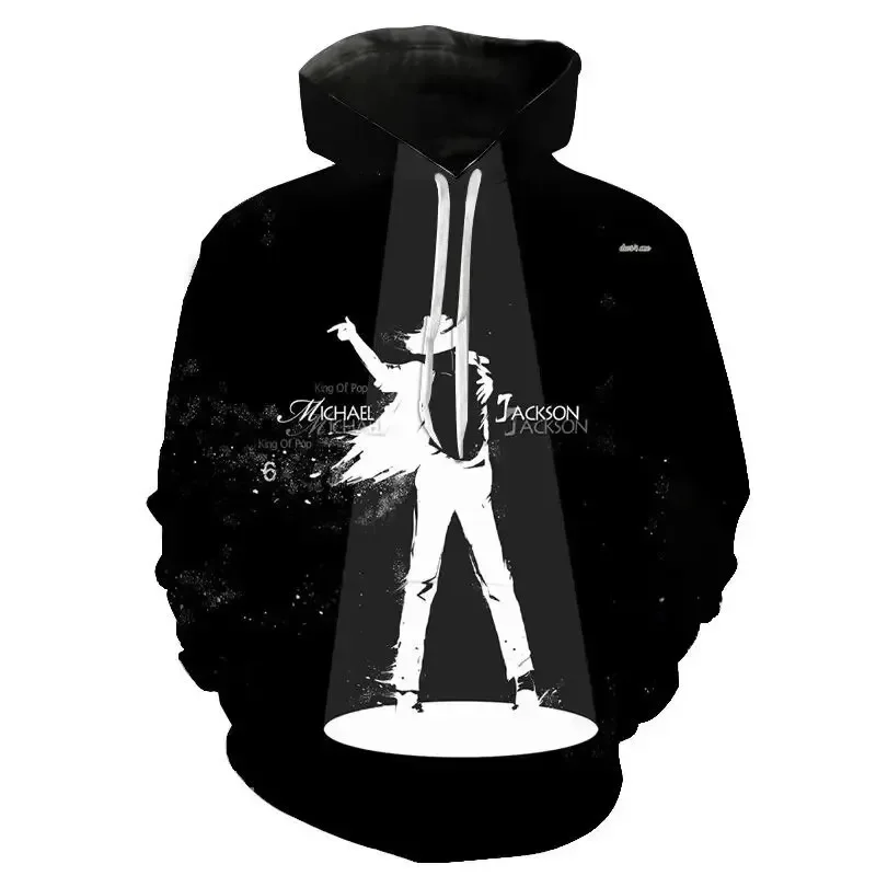 Nueva sudadera con capucha de otoño para hombre, con estampado 3D de Michael Jackson, superestrella mundial, tendencia urbana de hip hop, ropa para hombre de gran tamaño
