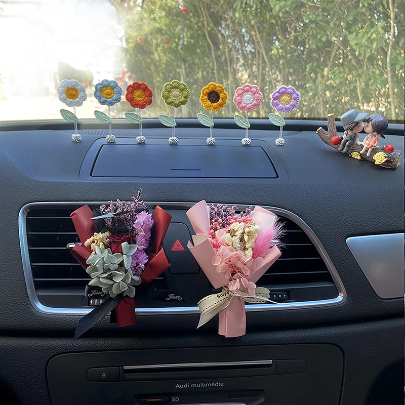 

Car Flower Air Outlet Perfume Decoration Creative Car Immortal Bouquet Small Fresh Car Air Conditioning Mouth Fragrance Clip