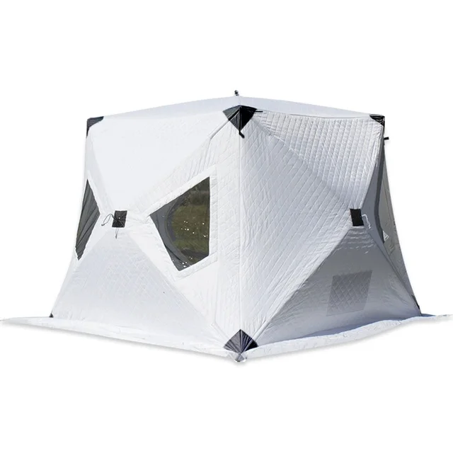 New Outdoor Winterized Tent Upgraded Thicken Ice Fishing Shelter Waterproof Cotton Tent Easy Set-up Winter Fishing Camping Tent