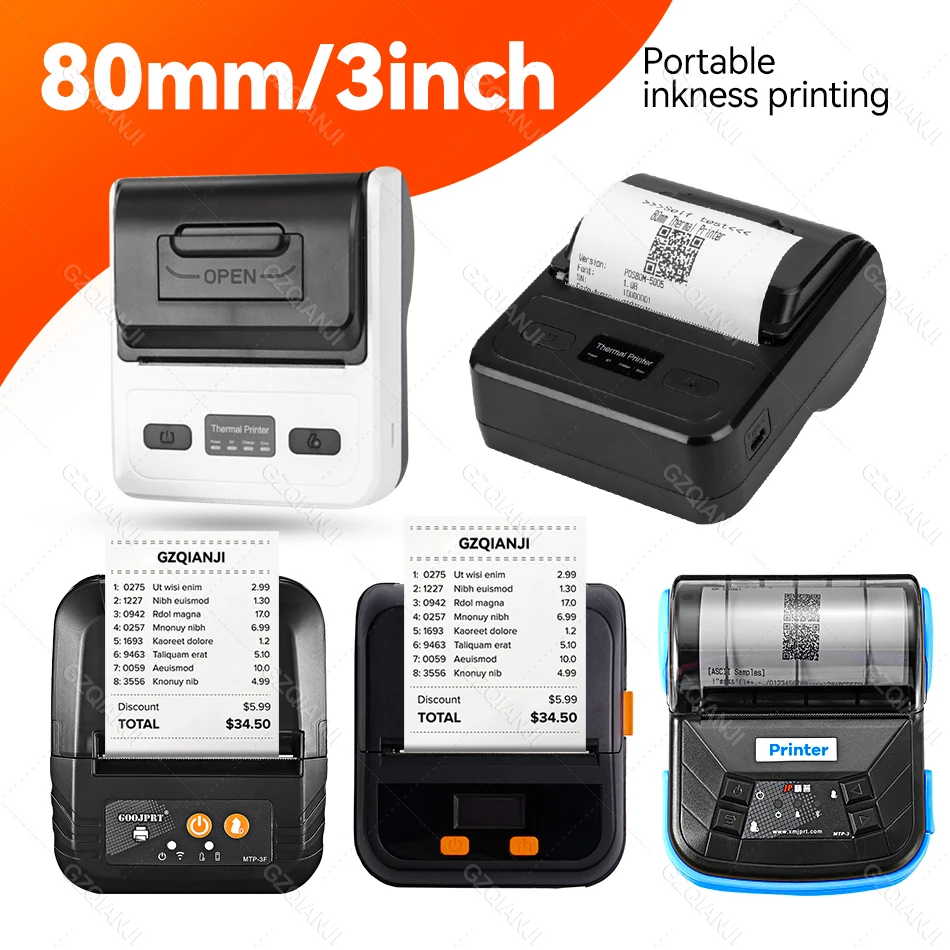3-дюймовый портативный термопринтер GOOJPRT 80 мм POS-терминал система чеков Bluetooth