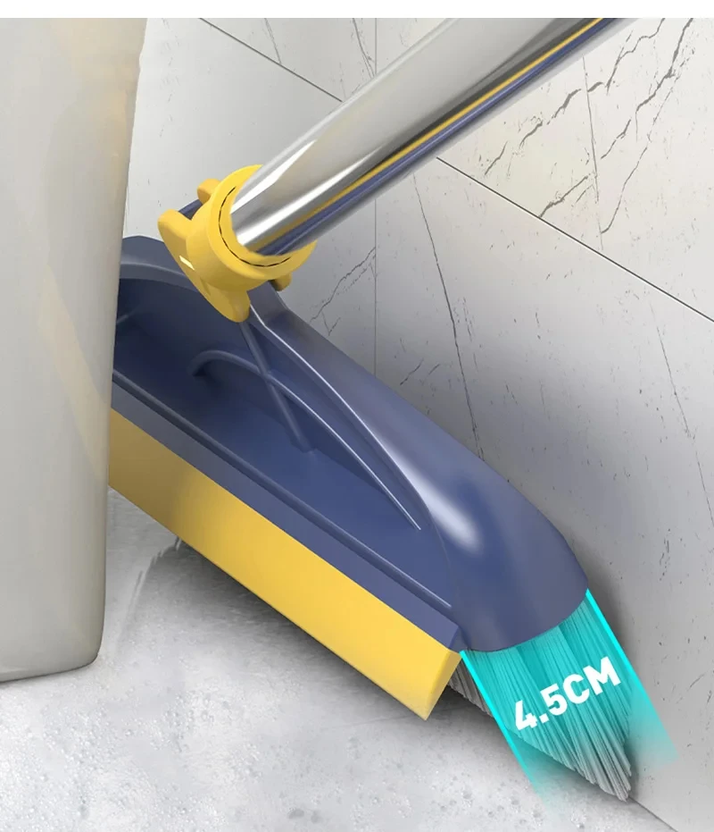Description Picture 4 of item2-In-1 Floor Cleaning Brush with Scraper Long Handle Hard Bristle Corner Gap Brush for Bathroom Kitchen Household Cleaning Tools