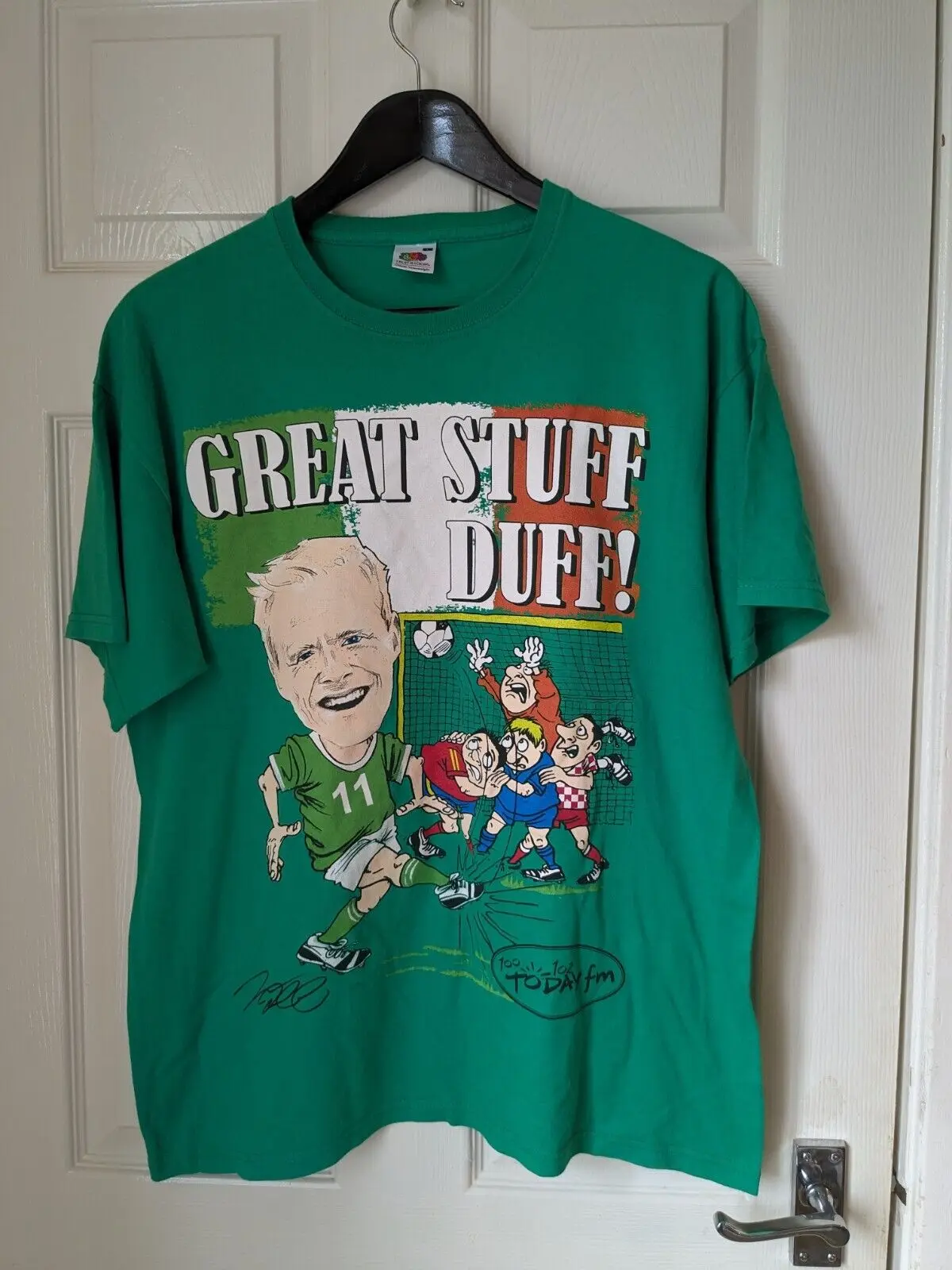 Rare Damian Duff Euro 2012 Ireland Humourous T Shirt Taglia Grande