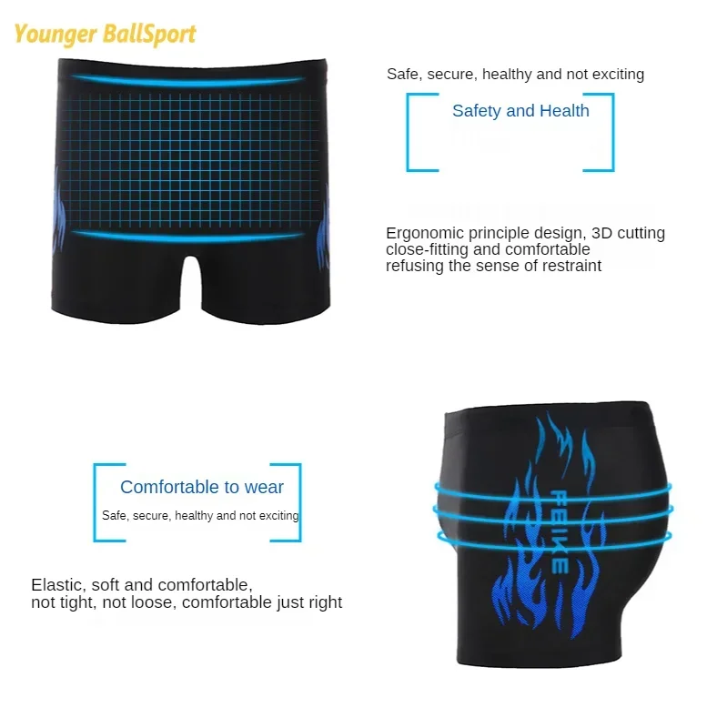 Myopia swimming goggles men\'s boxer plus size fashion hot spring swimming trunks men swimwear swimming goggles swimming cap set