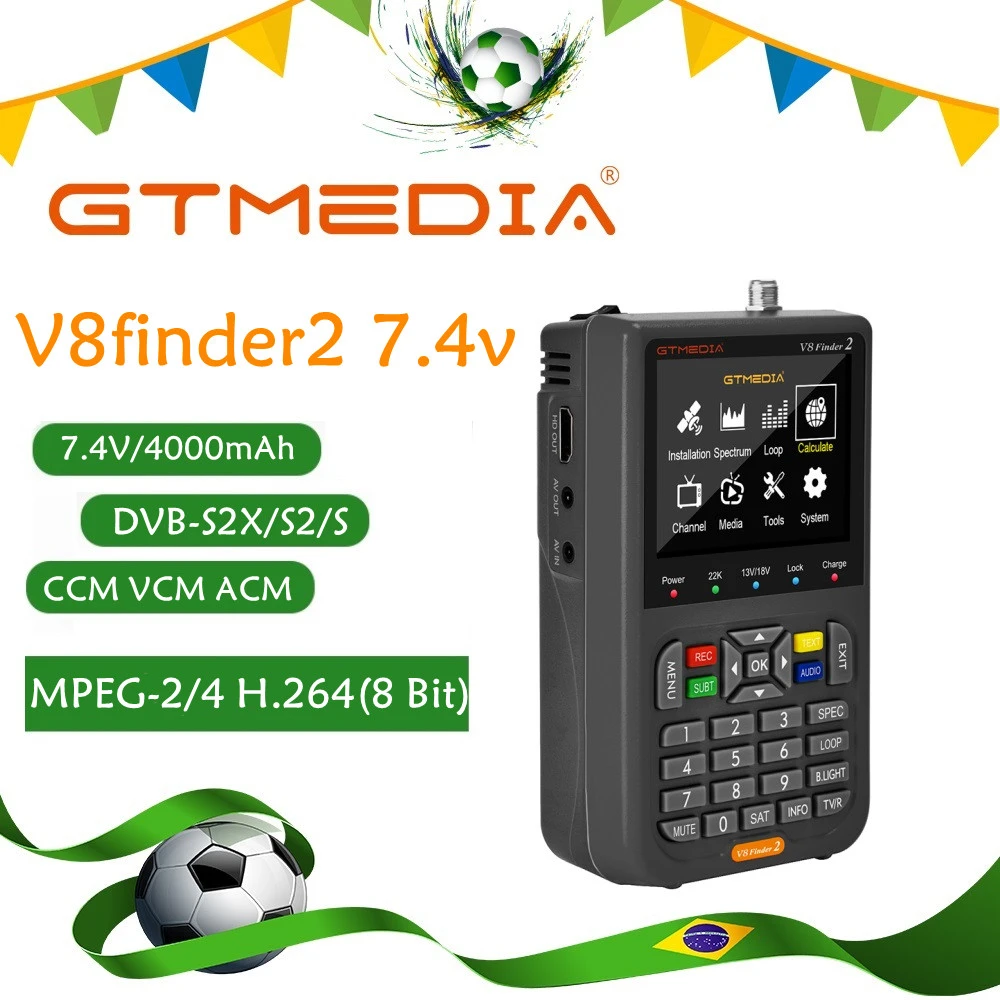 Gtmedia V8 Finder 2 Satellite Signal Finder Dvbs/s2/s2x Digital 1080p