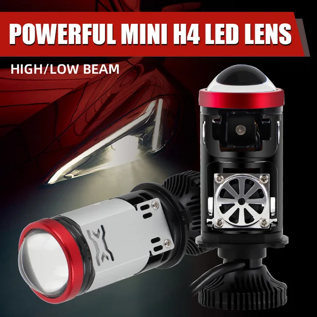 2X 100W H4 Mini Bi-LED Projector Lens Hi-Lo Beam Bulb Headlight Retrofit Motorcycle Light 10000lm Car Lamps I.299003608