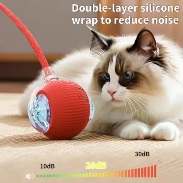 New Automatic Interactive Cat Ball Toy Rechargeable Smart Electric Rolling Ball with Faux Tail for Dog And Cat Training 3