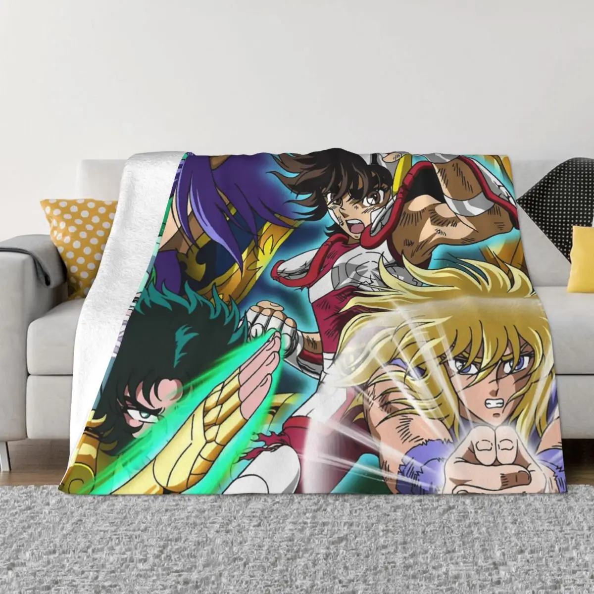 

Saint Seiya Shun Manga Blanket Flannel Decoration Fondos Mil Portable Home Bedspread