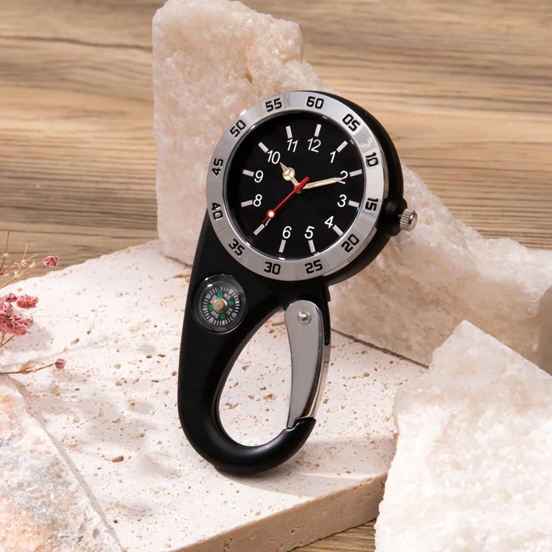 Orologio da infermiera, accessorio per servizi di salvataggio, orologio da tasca con moschettone, multifunzione digitale, orologio da infermiera, moschettone con moschettone luminoso, piccolo orologio