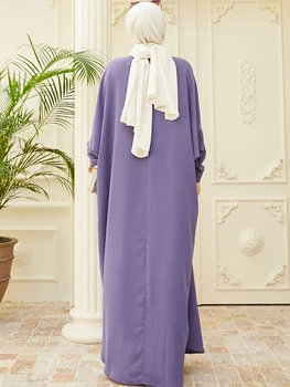 Eid Prayer Dress Loose Abaya for Women Muslim Split Caftan Arab Morocco Dresses Djellaba Party