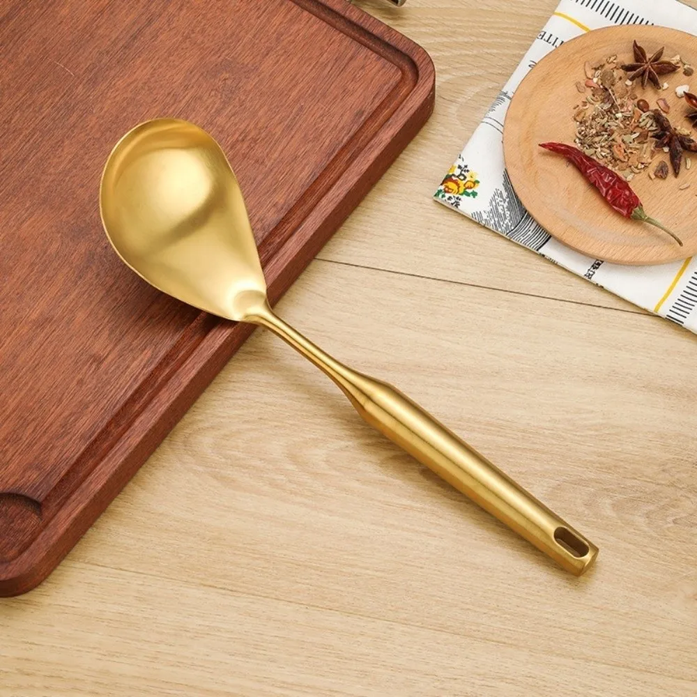 Elegant Gold & Stainless Steel Kitchen Utensil Set - Heat Resistant, Non-Stick Cooking Tools