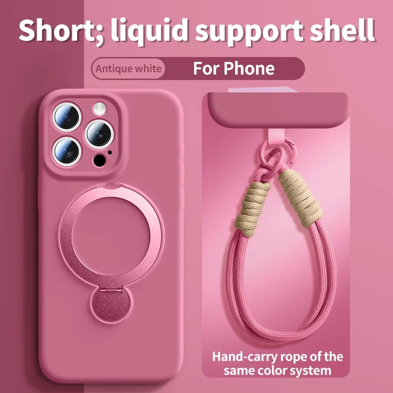 ตัวเลือกสินค้า เคสซิลิโคนเหลวแม่เหล็กพร้อมสายคล้อง ป้องกัน iPhone
