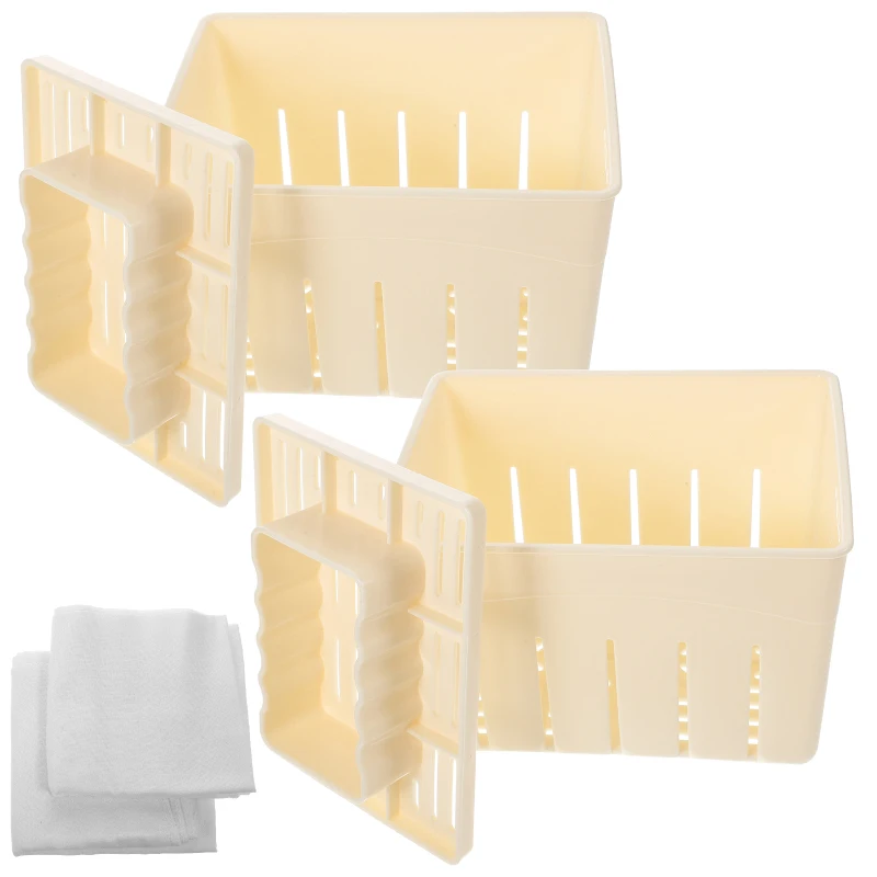 Description Picture 2 of itemTofu Mold Plastic Curd Maker Strainer Soybean Curd Tofu Pressing Moldss Maker Making Mold With Cheese Cloth Kitchen Cooking Tool
