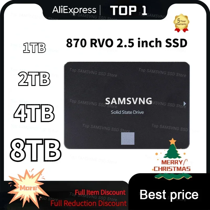 SSD 870Evo 2,5 ''SATAIII 4T 2T 1T 500GB 250GB Внутренний твердотельный накопитель для настольного компьютера или ноутбука 2024