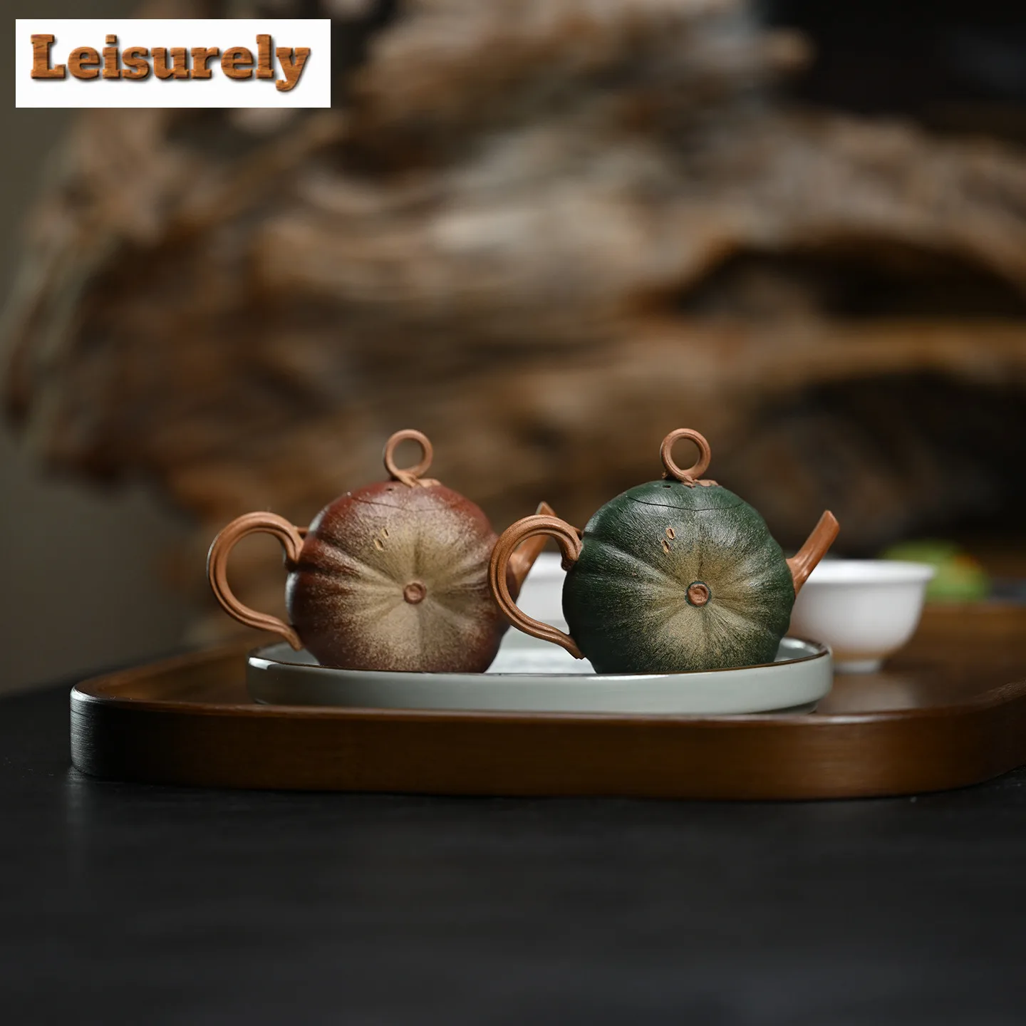100ml Luxury Yixing Purple Clay Teapots Handmade Pumpkin Pot Raw Ore Section Mud Tea Infuser Kettle With Strainer Zisha Tea Set
