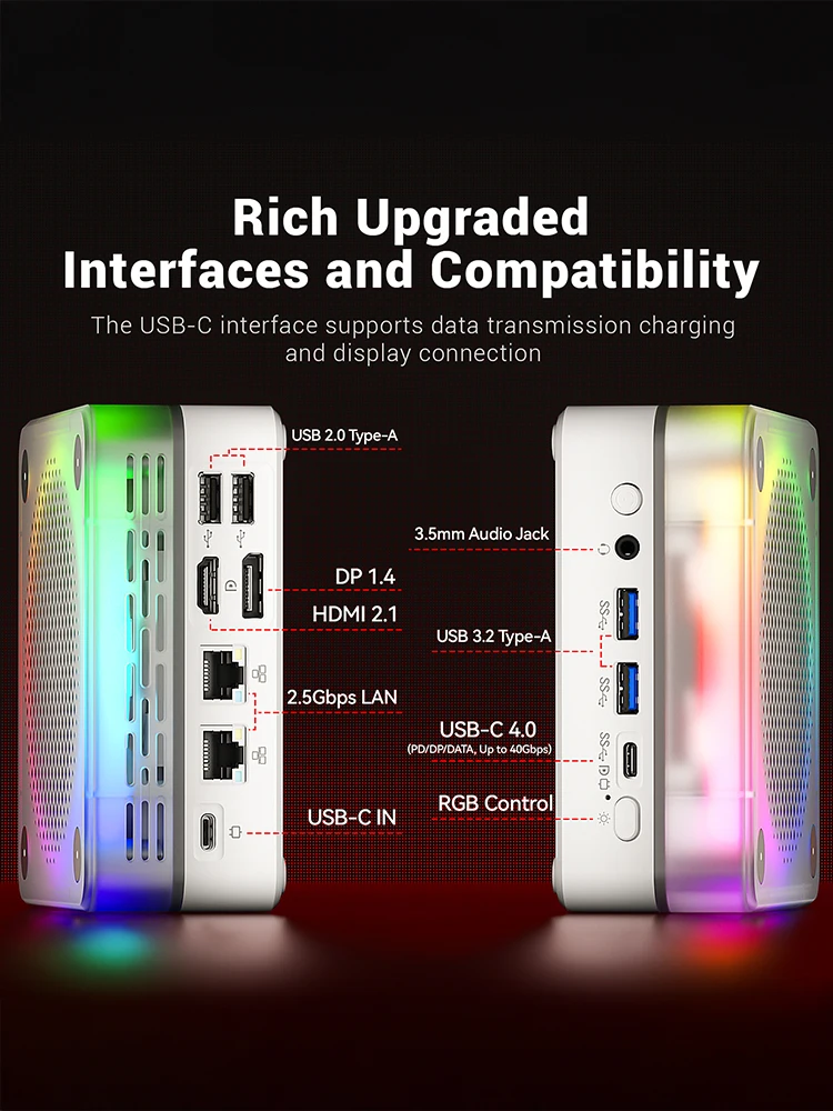 FIREBAT MN56 MINI PC AMD R7-7840/8745HS DDR5 16GB RAM 512GB SSD