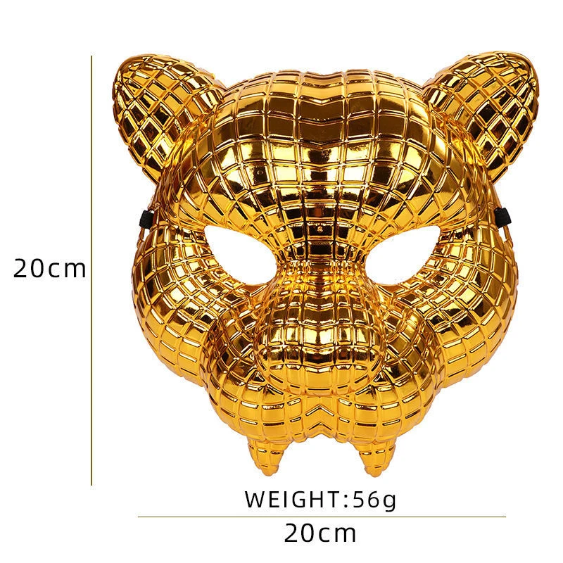 Cool Leopard Film Television Gold Animal Masquerade Masks Show Halloween Christmas Easter Festival Party Stage Performance Props