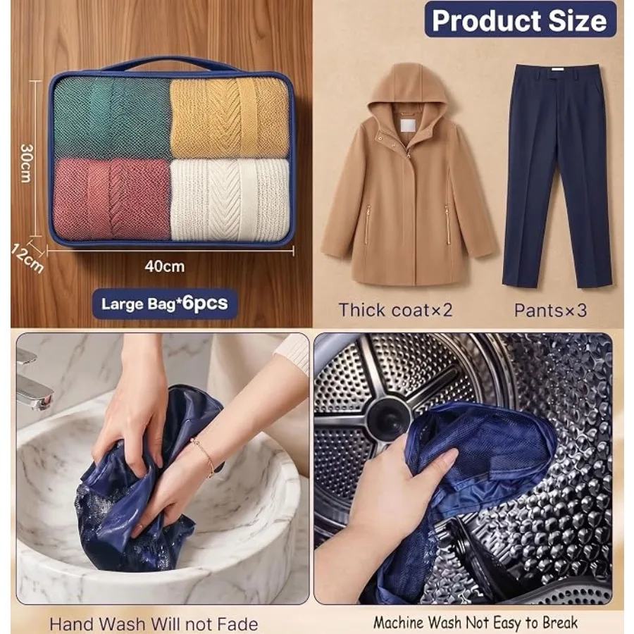 Compact Foldable Packing Cubes with Breathable Mesh Design