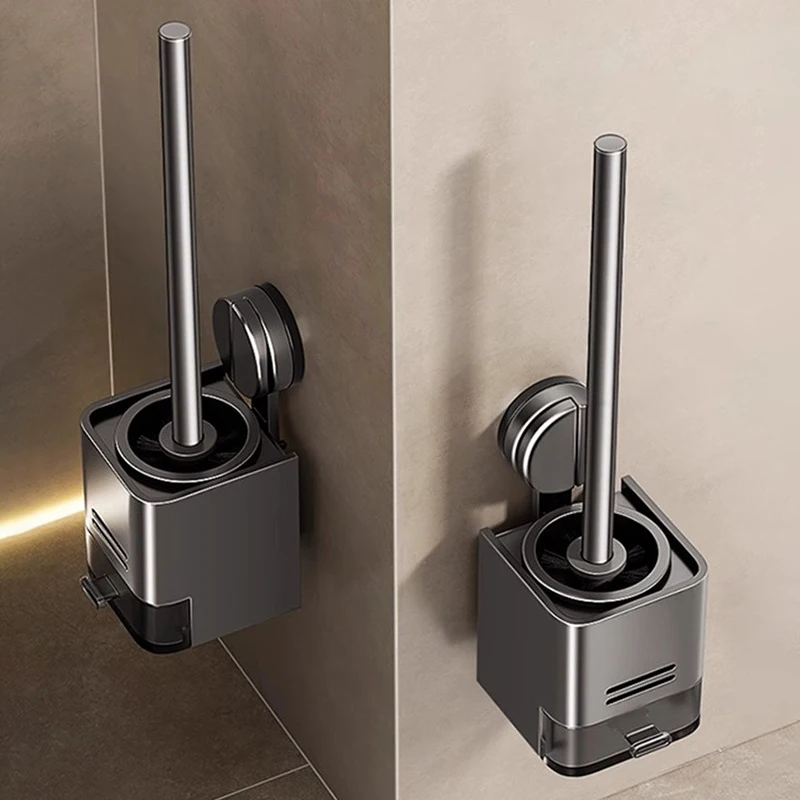 แปรงขัดห้องน้ำแบบถ้วยดูด, แปรงขัดห้องน้ำในครัวเรือน, ไม่มีมุมตาย, น้ำยาทำความสะอาดห้องน้ำแบบติดผนัง, ชั้นวางของในห้องน้ำ 1