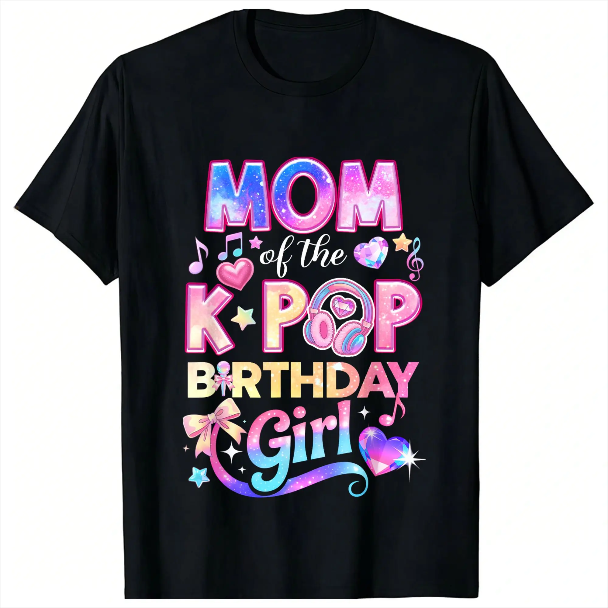 Herren T-Shirt „Mom of The K-Pop Birthday Girls“ für Musikliebhaber, Harajuku Sommer-T-Shirt, Street-Style, lässige Baumwollkleidung