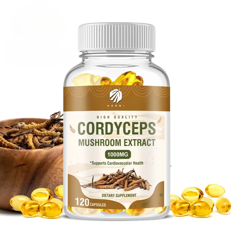 Cordyceps Capsules 1000mg-Helps with Energy, Natural Endurance, Immune & Cardiovascular Health