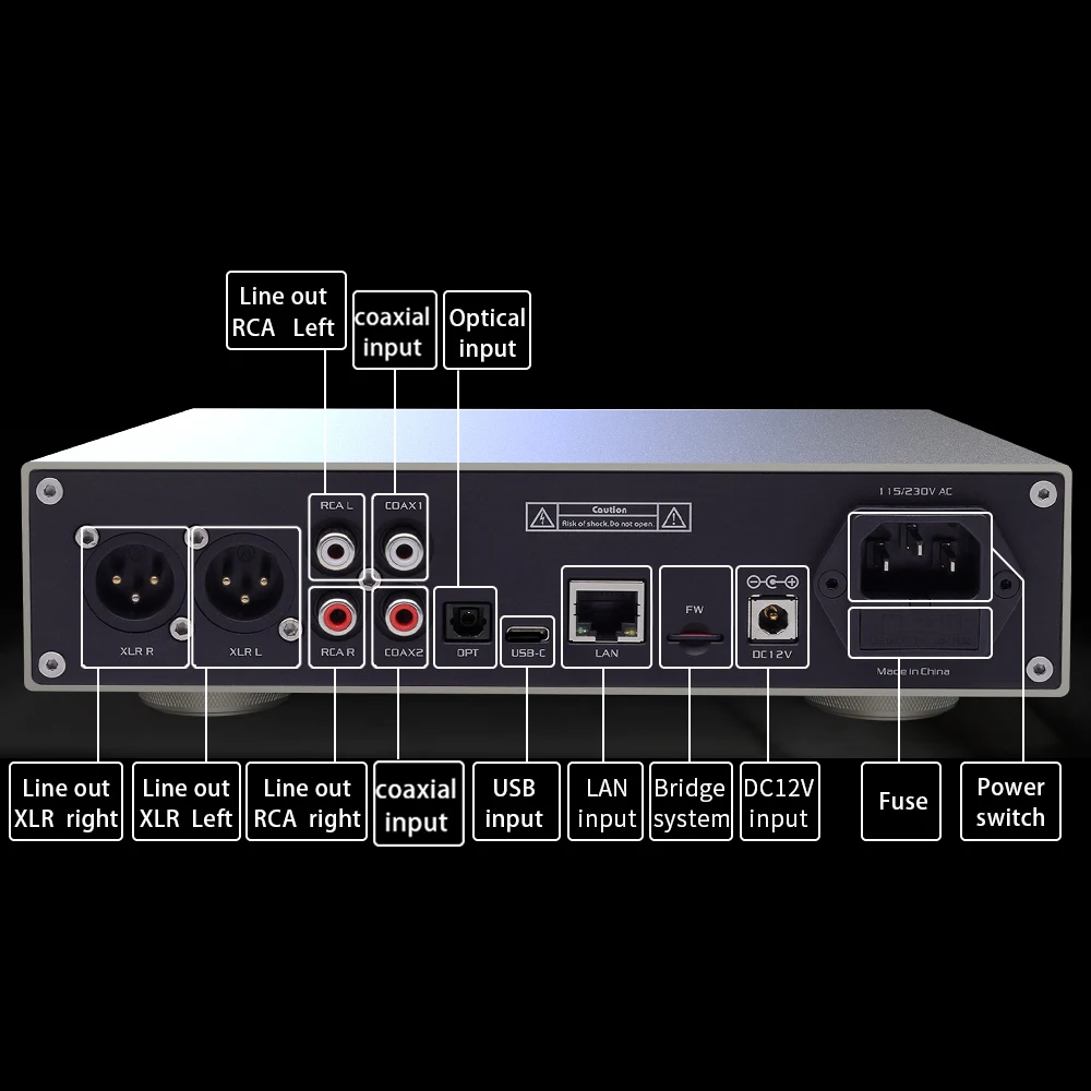 Gustard/Audalytic AH90 Streamer Decoder AK4499EX DAC Headphone Amplifier 4.4mm Balanced AMP Audio Preamplifier