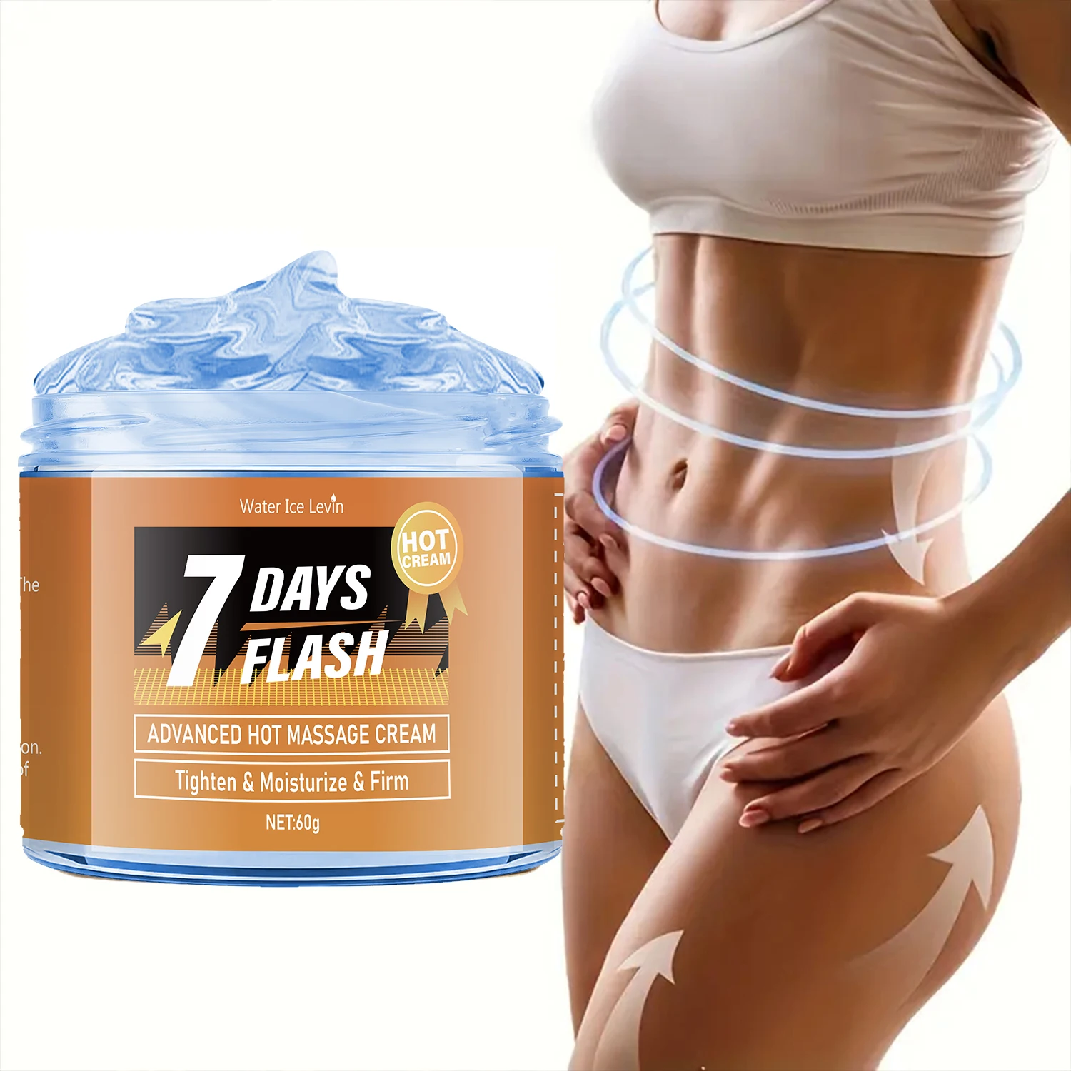 Crema da massaggio idratante da 60 g: rassodante e sollevabile, contiene curcumina ed estratto vegetale, adatta per la cura della pelle della pancia grande e rilassante, crema da massaggio per braccia e gambe 1