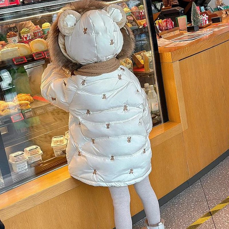 Girls Down Cotton Coat Children's Hooded Collar Winter Snowsuit CH15