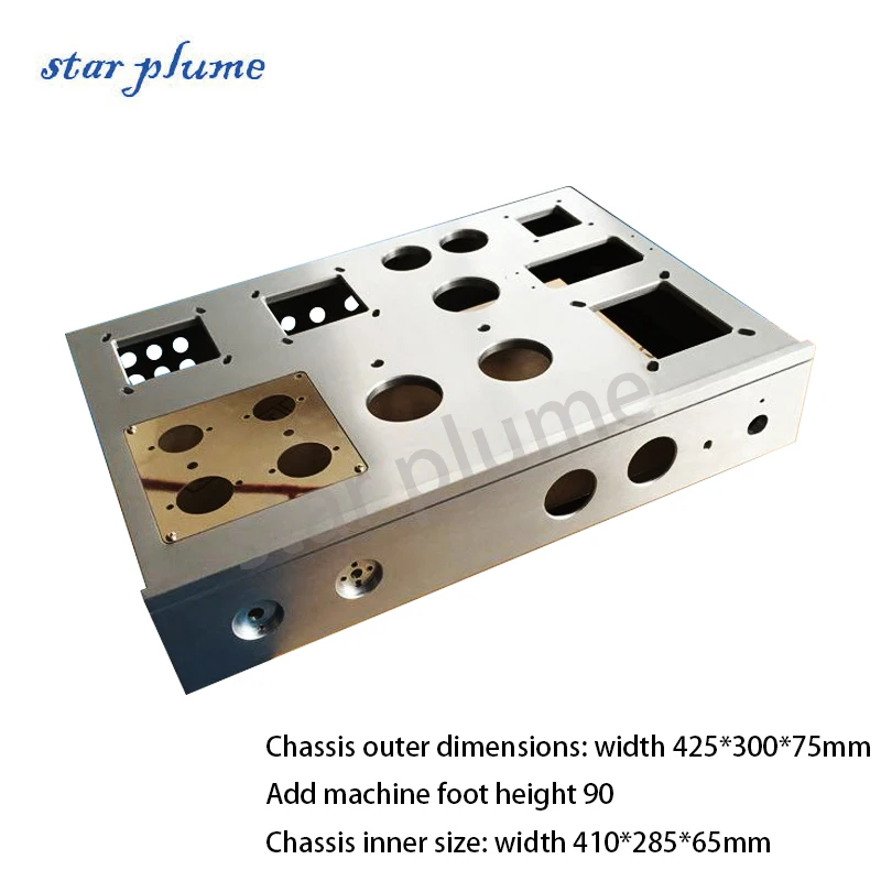 (425*300*75mm) Iron Aluminum Power Amplifier Case Preamp WE91/6SN7 Single-ended Vacuum Tube Amplifier Chassis Shell DIY Box
