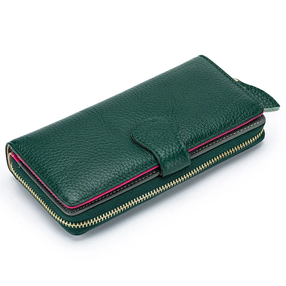 

Wallet for Women Clutch RFID Blocking Leather Wristlet Purse Large Capacity Credit Card Holder with Grip Hand Strap