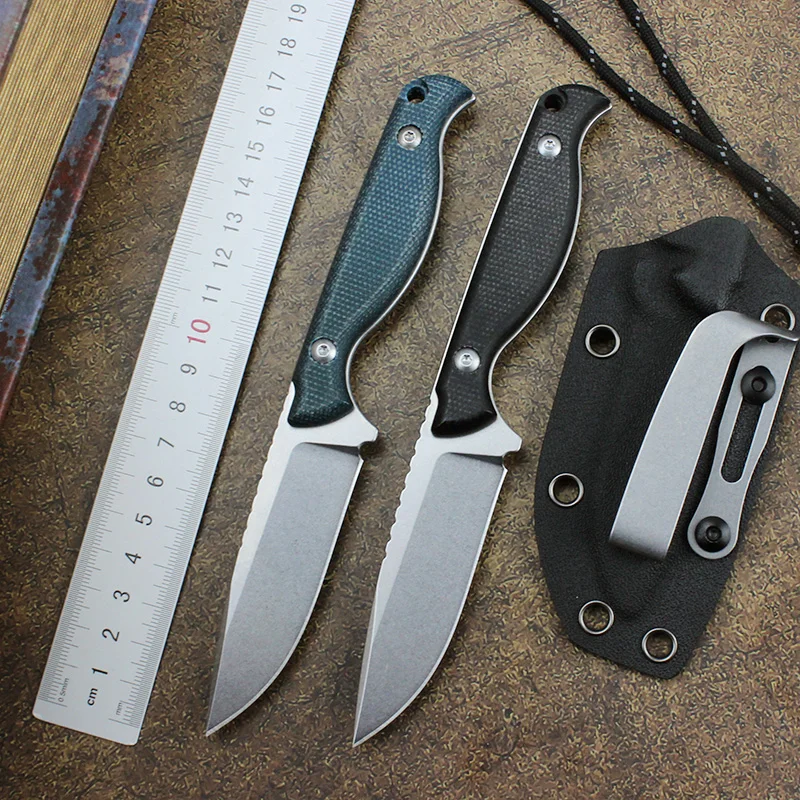 

2024 Fixed Blade Knife With Kydex Sheath D2 steel Pocketknife Outdoor Camping EDC Tools Self-Defense Hunting Straight Knife
