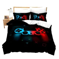 Gamer Duvet Cover for Boys Gaming Cool Games Gamepad Bedding Kids Teen Gifts Video Game Controller Modern Gradient Red and Blue 1