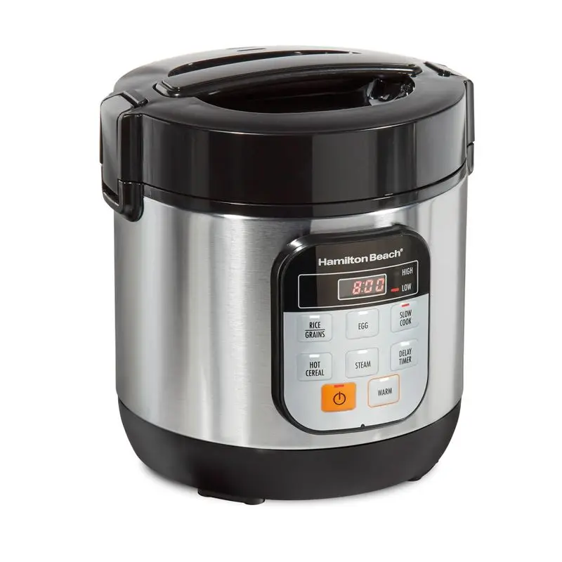 Premium 1.5qt Silver Digital Rice Cooker with Precision Cooking Functions for Perfectly Cooked Rice