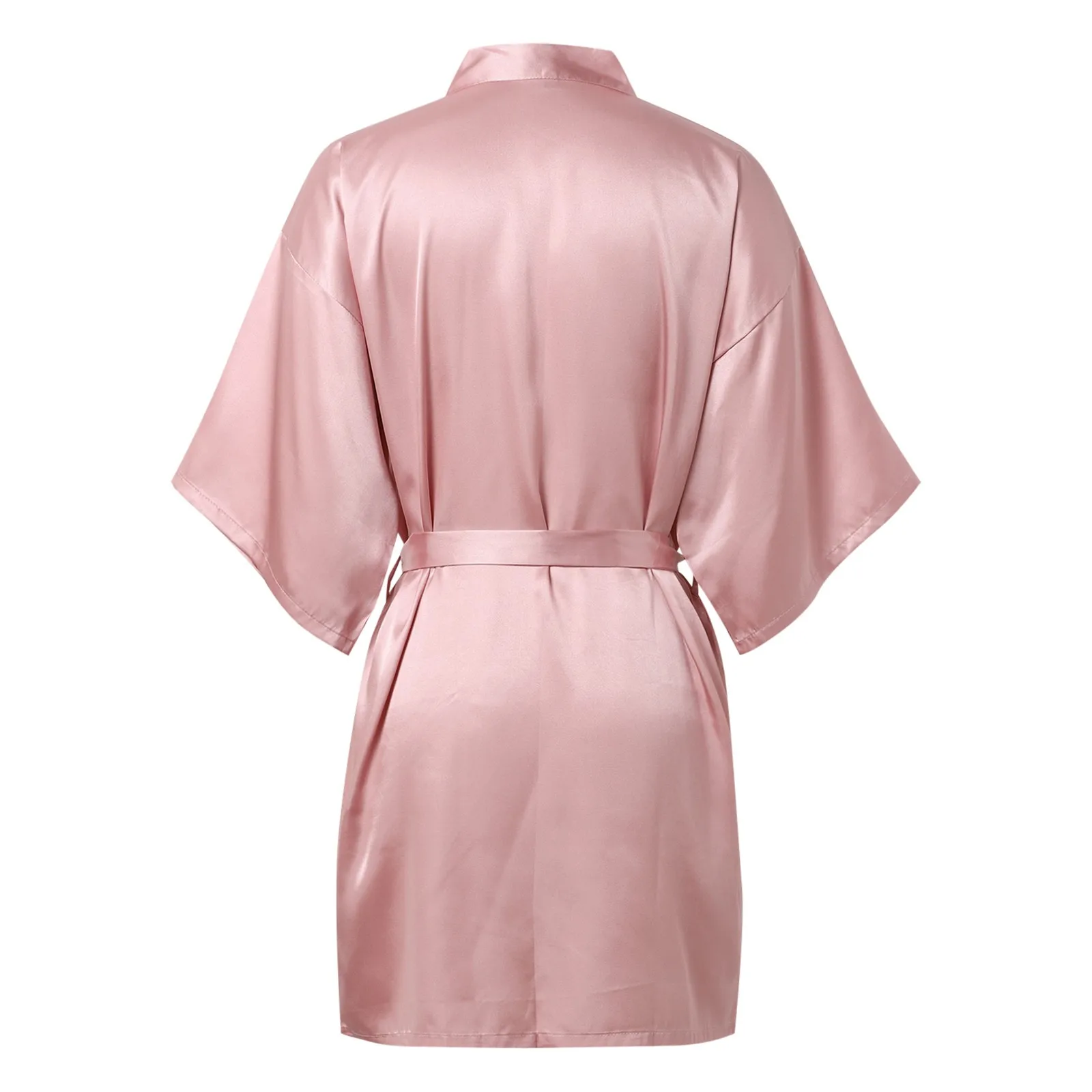 Women's Soft Long Satin Robes Sexy Silk Bathrobe Summer Full Length Kimonos With Belt Solid Color Mini Dress Sleepwear Nightgown