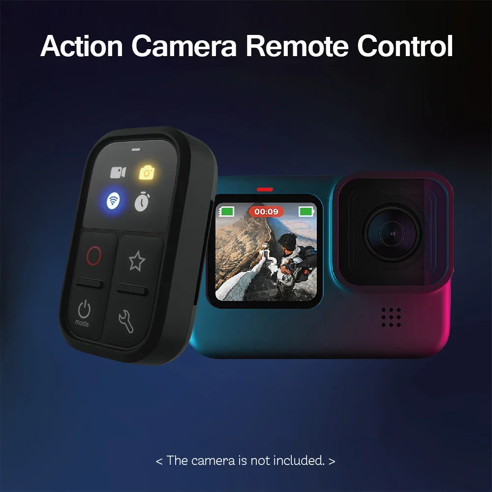 Wireless Smart Remote Control Replacement for GoPro Hero 12/11/10/9/8/LED Colorful Screen Built-in Battery 50M Control Distance