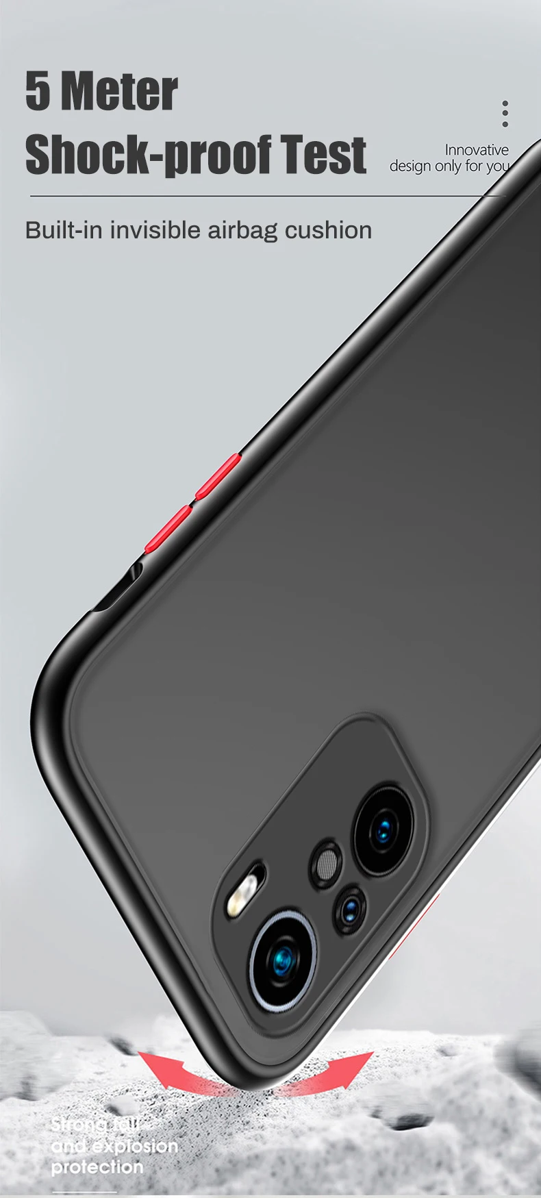 Stoßfeste Rüstungstelefonhülle für Xiaomi Mi 11 Ultra 11T 12 12X POCO F3 X3 M4 Redmi Note 11 11S 10 10S 9S 9 Pro Matte Rückseite_voghion.com