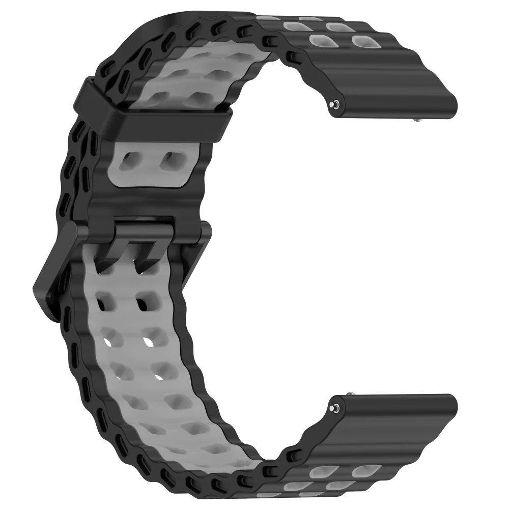 Two-Tone Silicone Ocean Sport Watch Band