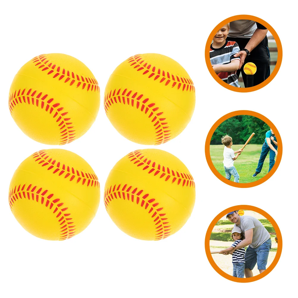 

4 Pcs Sports Sponge Kids Baseball Child Children’s Toys Foam Training Baseballs Pu Perimeter Soft Competition