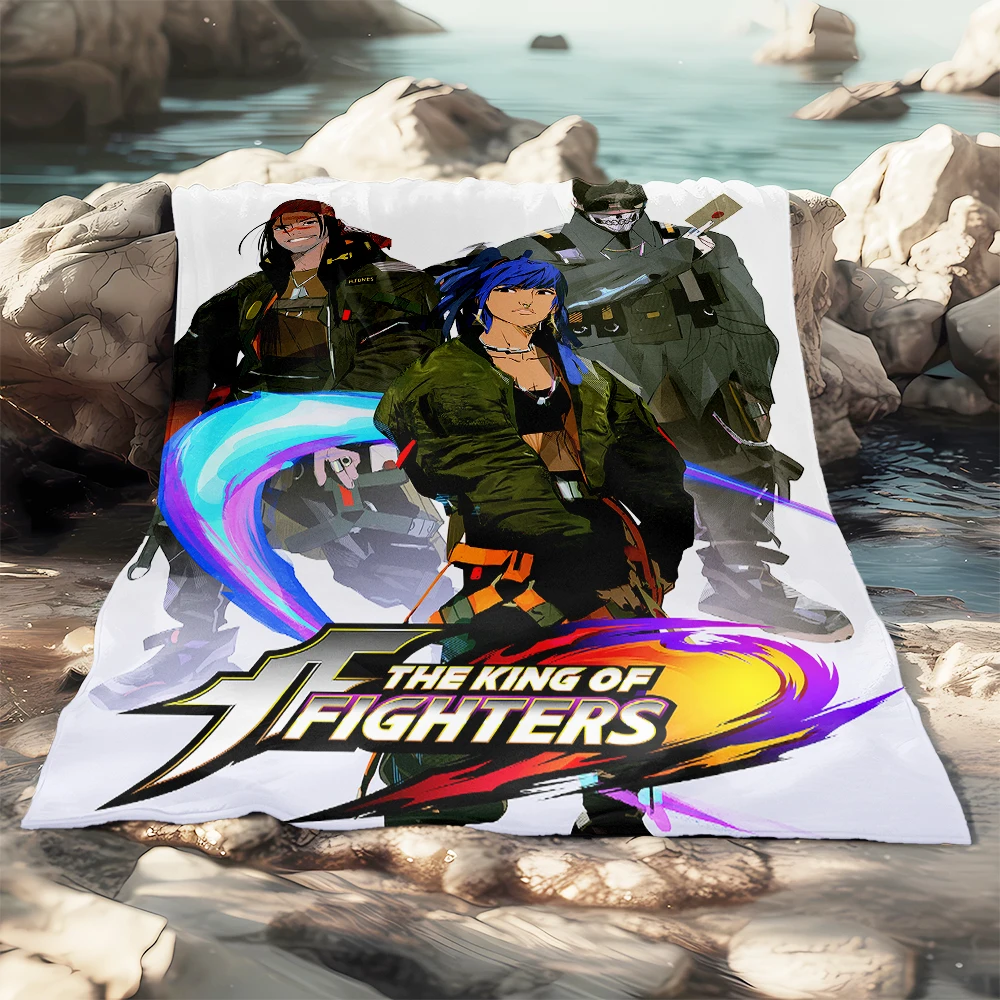 애니메이션 KOF HD 아트 인쇄 담요. 오버사이즈 소파 침대 커버, 부드럽고 털이 많은 담요, 부드럽고 따뜻한 플란넬 던지기 담요, 선물