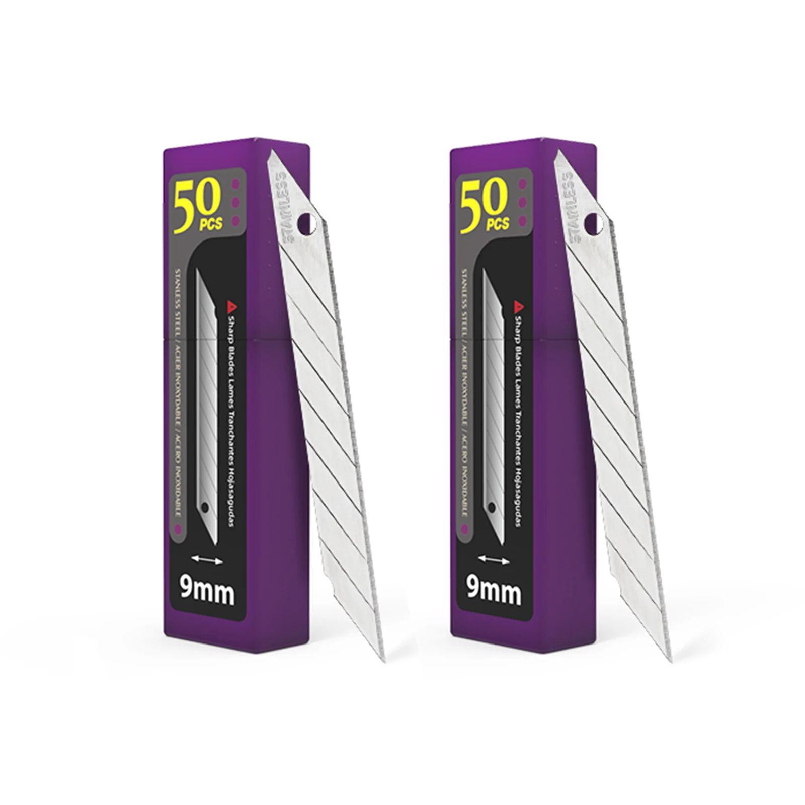 에디스 9MM 30 ° /60 °   유틸리티 아트 나이프 용 스테인레스 스틸 블레이드 리필 자동차 랩 필름 종이 커터 교체 스냅 블레이드 끄기