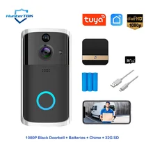  1080P 720P Tuya Doorbell Camera WiFi Smart Home Video Door Bell Wireless 2-Way Audio PIR Motion Detection Security Home Doorbell 