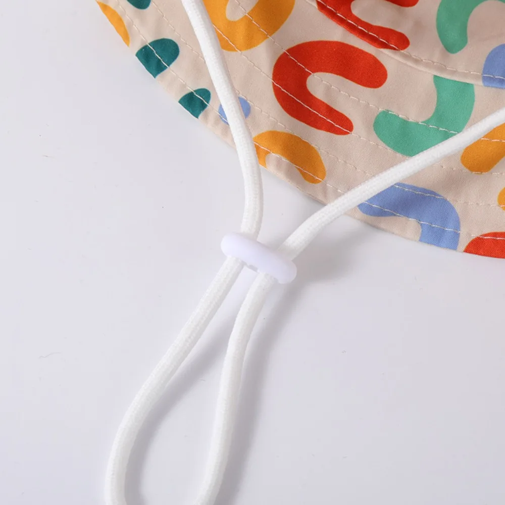 Korean Style Double Sided Sunhat Cotton Breathable Baby Shading Hat Letter Embroidery Anti-UV Children's Fisherman Hat Girls