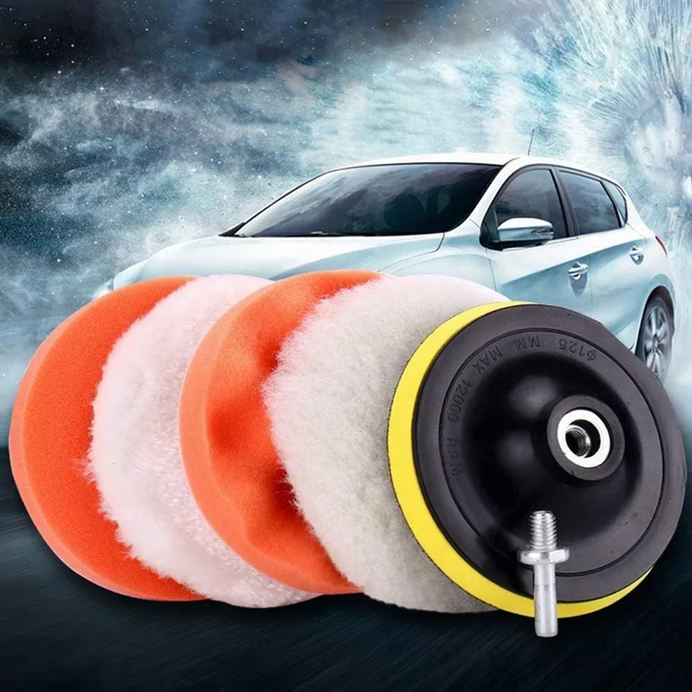 Car Polishing Pad 3/4/5 Inch Car Polisher Pads Kit Wool Waxing Clean Polish Reusable Drill Wheel Polisher for Auto Remove Scratches