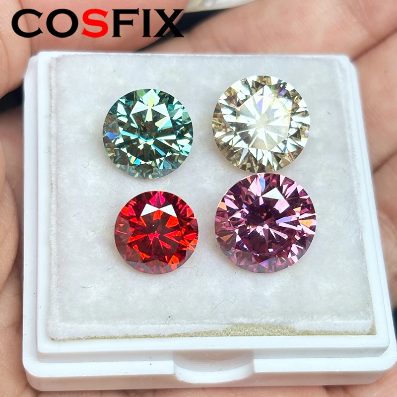 0.1-10ct Red Champagne Lab Grown Moissanite Stones Purple Blue loose Moissanite Diamonds Lemon yellow loose Stone