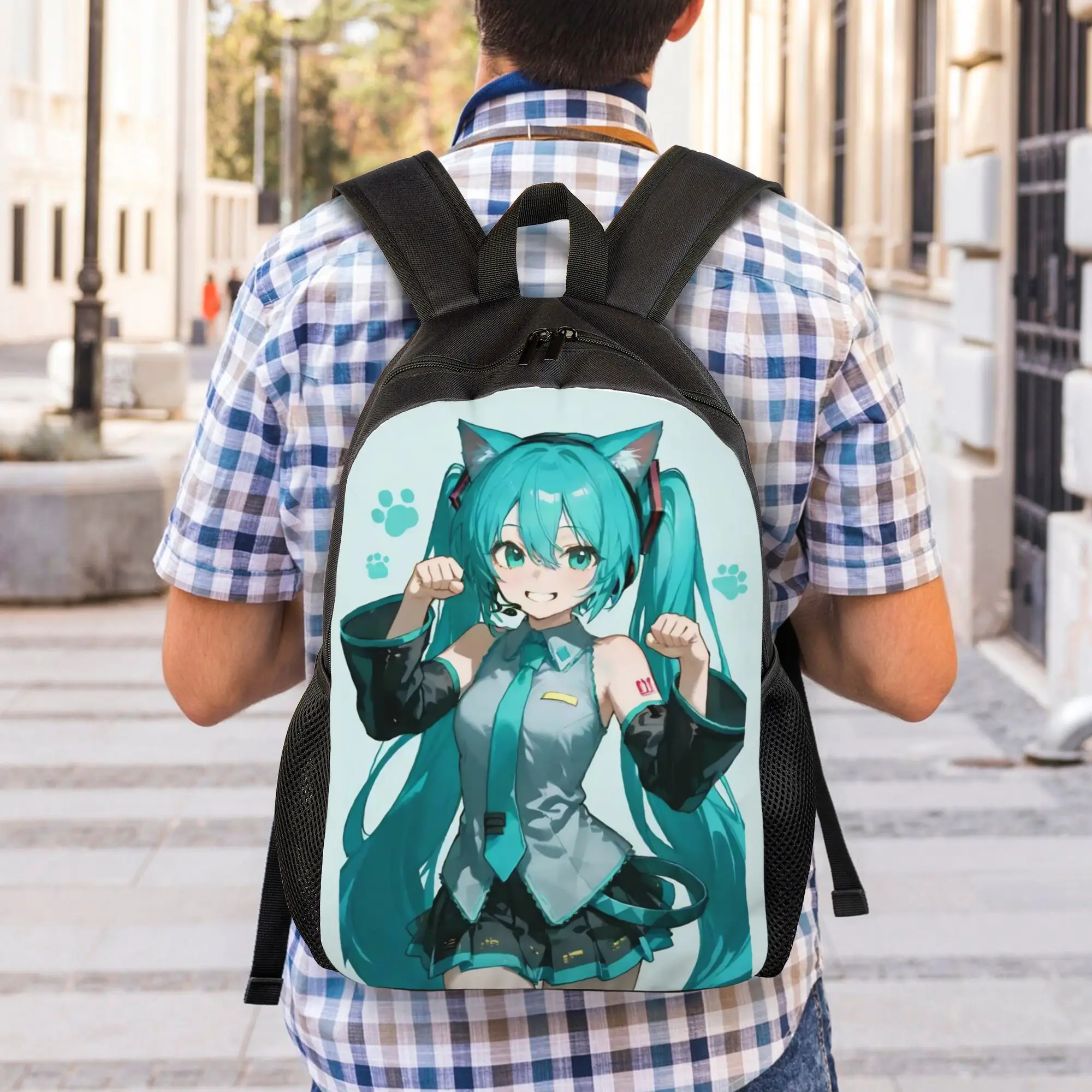 Stylish Unisex Hatsune Miku Backpack - Fashionable and Durable Daypack
