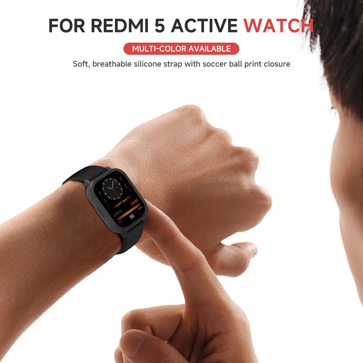 Silicone Strap and Protective Bumper for Smartwatch - Replacement Bracelet Belt