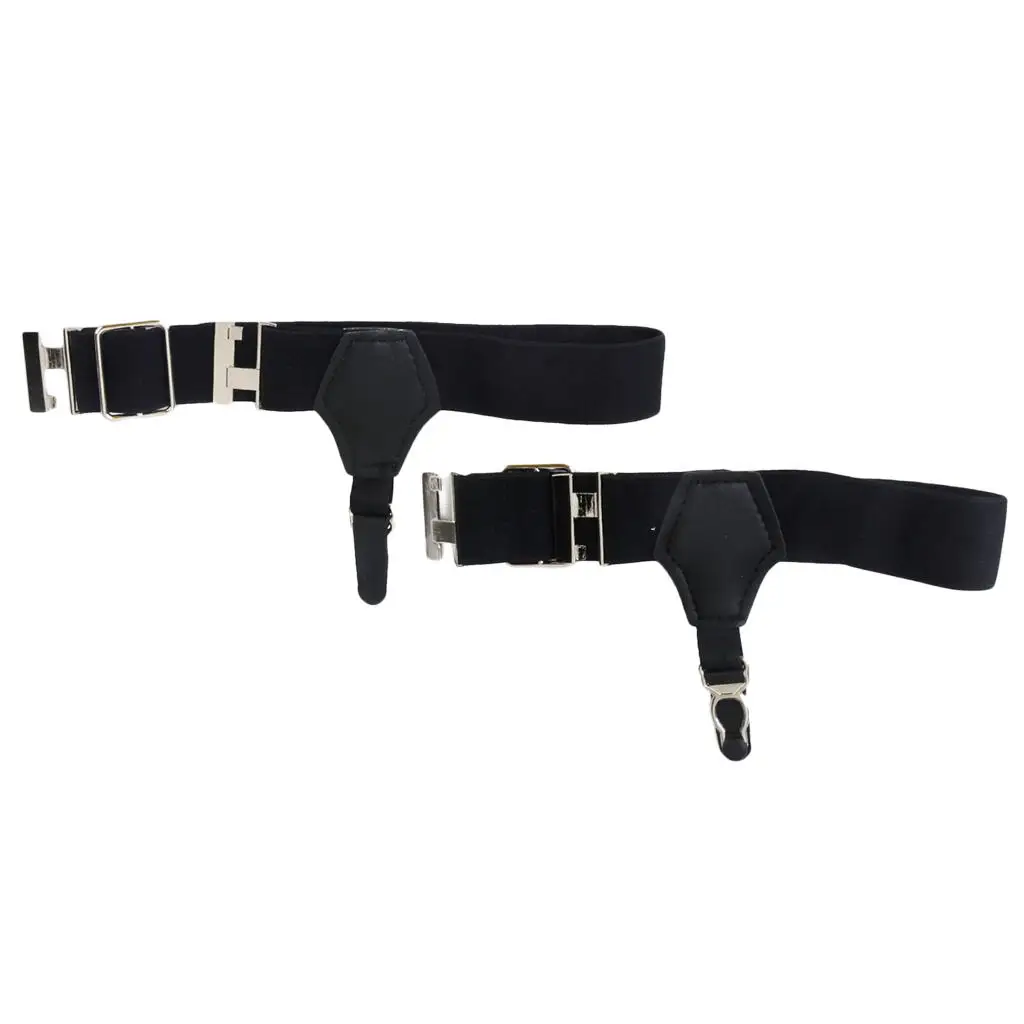 1 paar Men`s Uniform Sock Suspender Garters Adjustable Garters Black