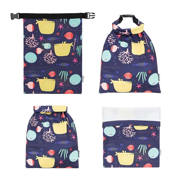 Cute Design Waterproof Washable PUL Storage Large Capacity Cloth Diaper Bag 27*39cm with Socket Pod For Gym Swim Travel Pet 4